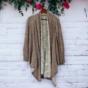 Free People Size Medium oversized open Front Cardigan Swing Sweater Brown